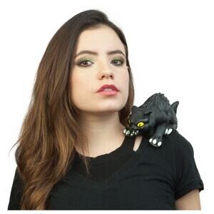 BLACK CAT ON SHOULDER BUDDY HALLOWEEN PARTY COSTUME PROP ACCESSORY NEW